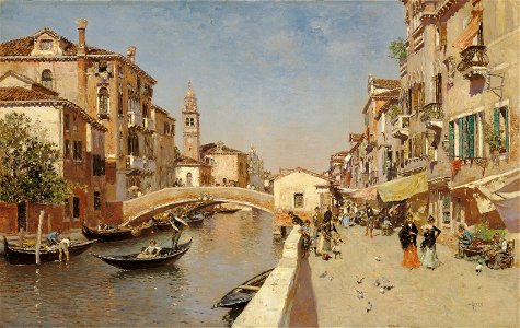 Martín Rico Ortega San Lorenzo River with the Campanile of San Giorgio dei greci