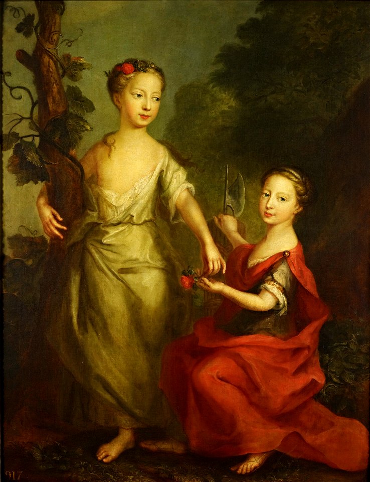 Martin Maingaud (active 1692-c. 1725) - Princesses Anne (1709-1759) and Amelia (1711-1786) - RCIN 404984 - Royal Collection
