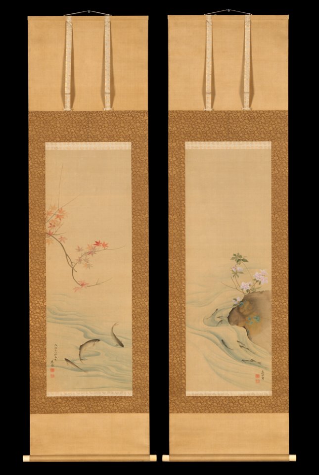 Maruyama Ōkyo - Sweetfish in Summer and Autumn - 2015.300.198a, b - Metropolitan Museum of Art