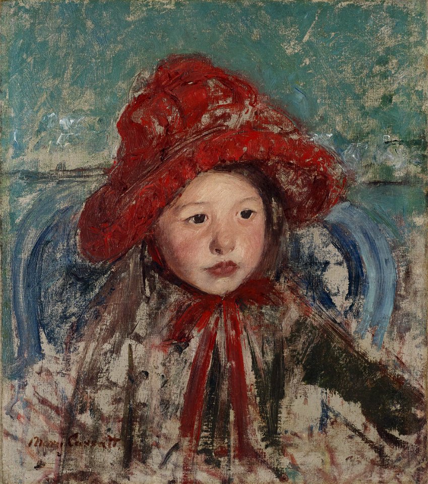 Mary Cassatt - Little Girl in a Large Red Hat - 2021-12 - Princeton University Art Museum