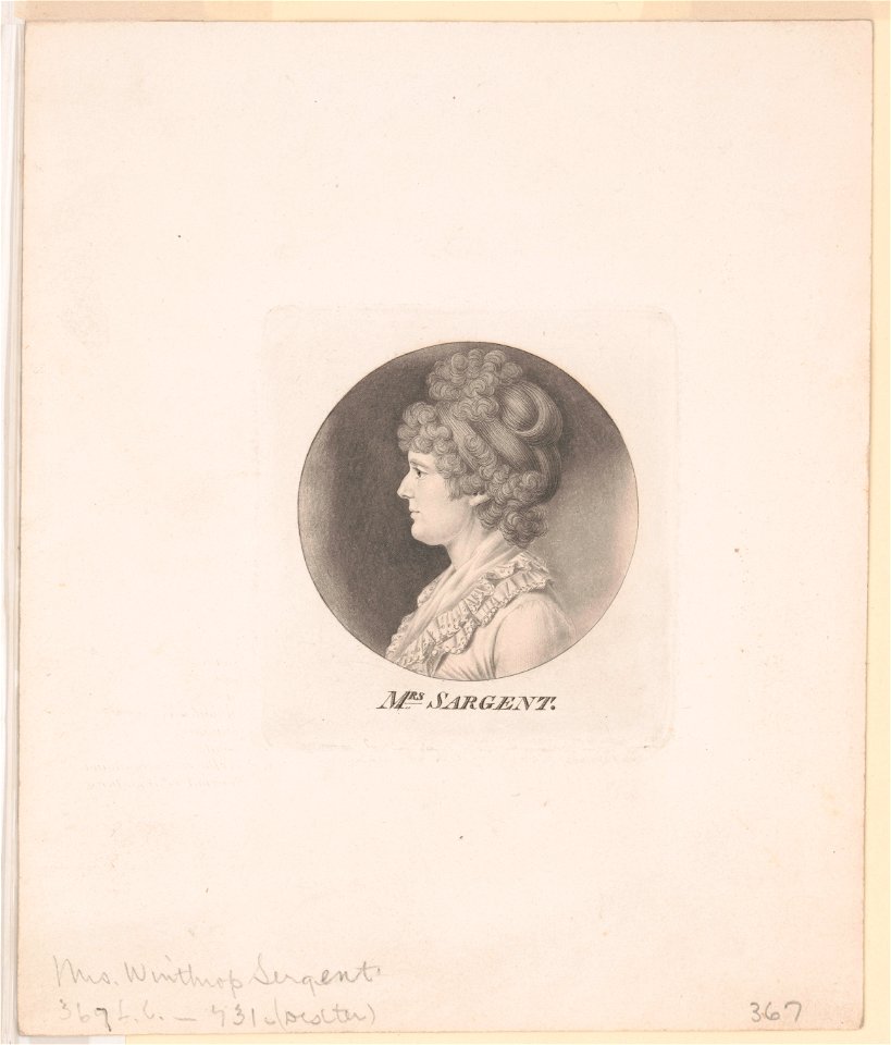 Mary Hawley MacIntosh Williams Sargent, head-and-shoulders portrait, left profile LCCN2007677867