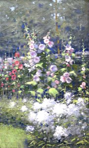 Mary Augusta Hiester Reid - Hollyhocks - 1922.1.1 - Reading Public Museum