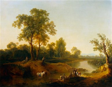 Martin von Molitor - Reiter und Fischer in einer Flusslandschaft - 7370 - Österreichische Galerie Belvedere