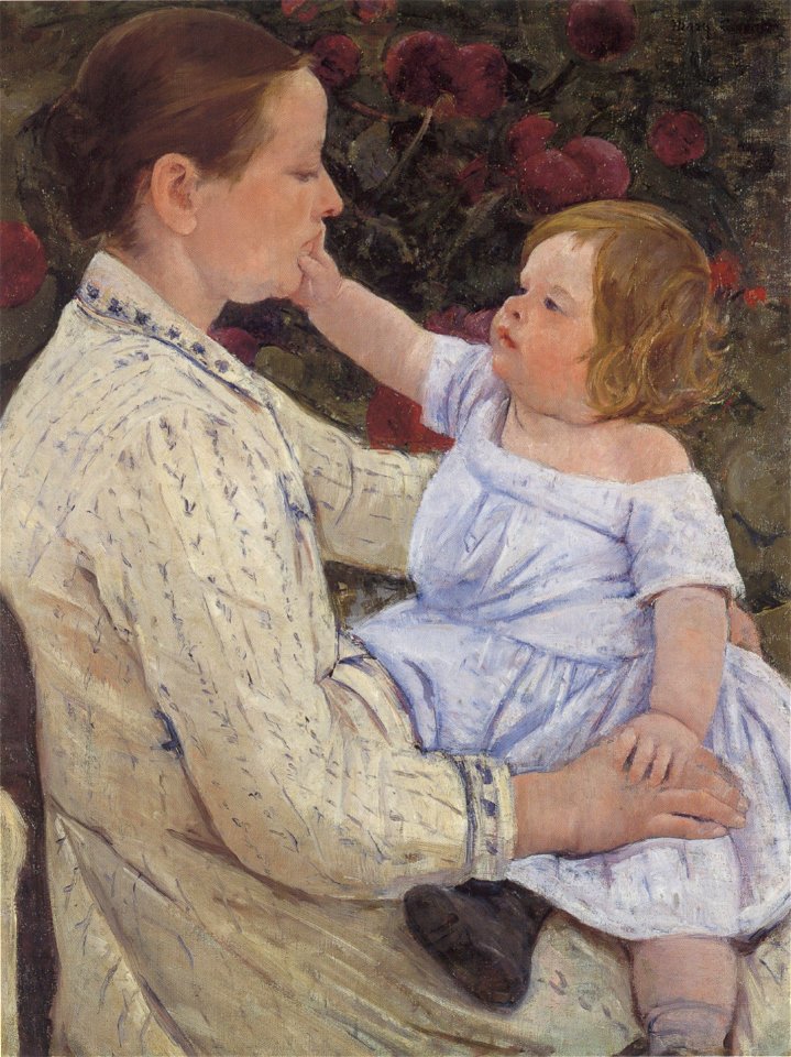 Mary Cassatt - 'The Child's Caress', oil on canvas, c. 1890, Honolulu Academy of Arts