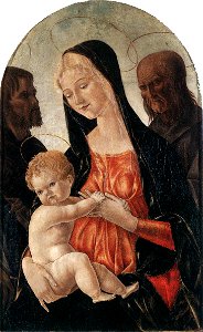 Francesco di Giorgio, Madonna and Child with two Saints siena. Free illustration for personal and commercial use.