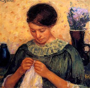 Mary Cassatt Woman Sewing. Free illustration for personal and commercial use.