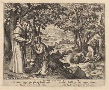 Mary of Egypt print by Maerten de Vos, S.I 804, Prints Department, Royal Library of Belgium