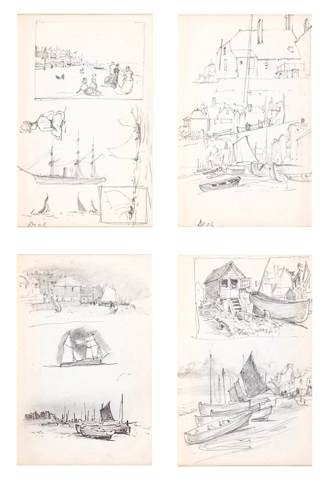 Mary Keene- 92550-92551 - four 1888 sketchbook pages