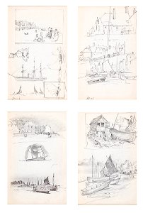 Mary Keene- 92550-92551 - four 1888 sketchbook pages