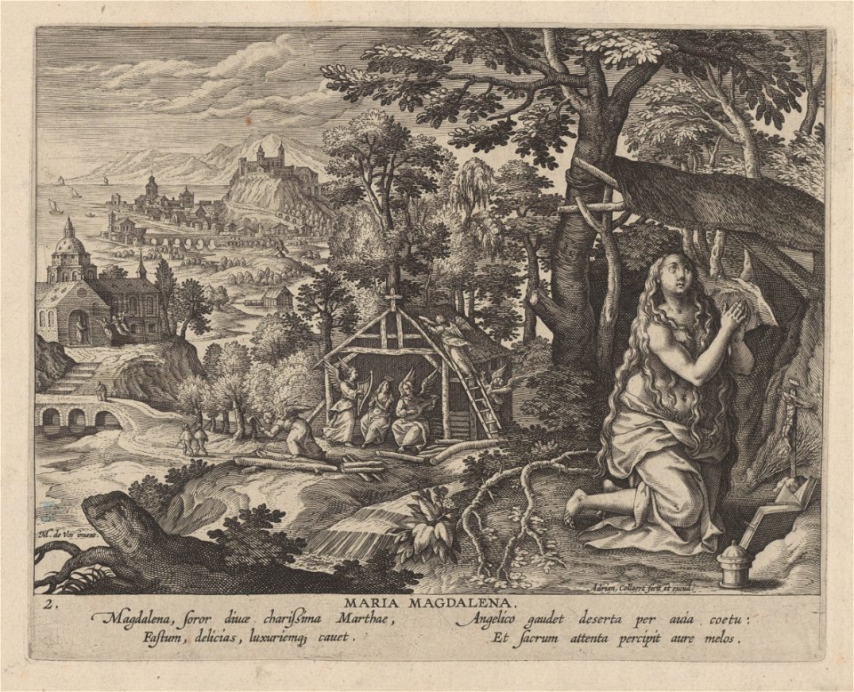 Mary Magdalene print by Maerten de Vos, S.I 803, Prints Department, Royal Library of Belgium