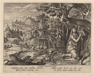 Mary Magdalene print by Maerten de Vos, S.I 803, Prints Department, Royal Library of Belgium