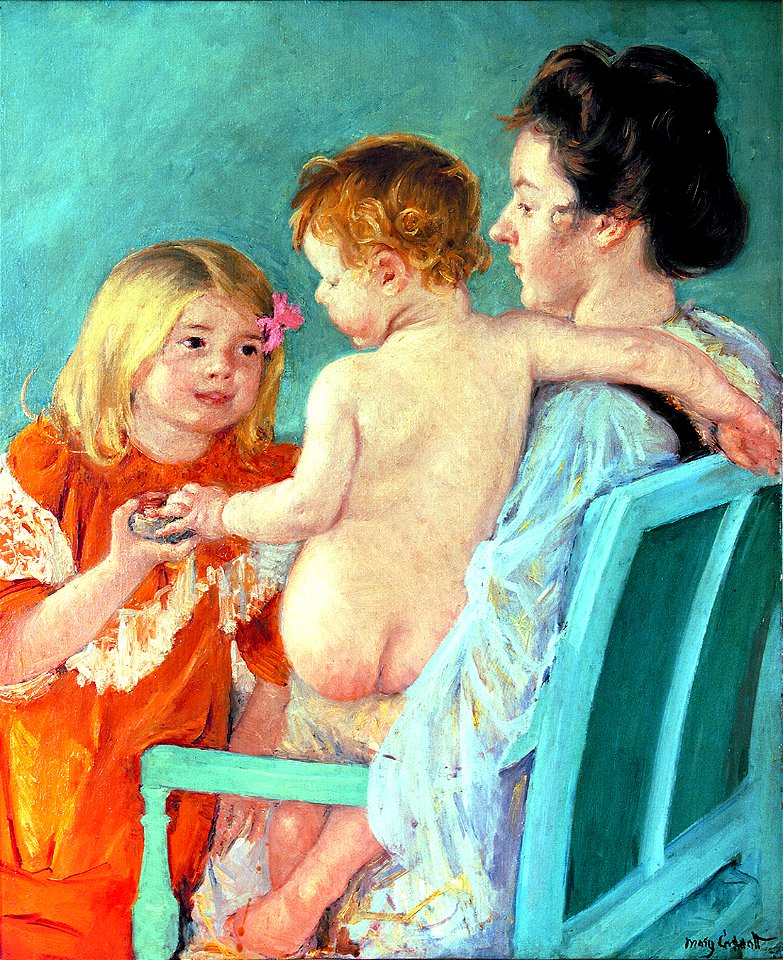 Mary Cassatt - Sara Handing a Toy to the Baby - Hill-Stead Museum