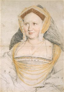 Mary, Lady Guildford, drawing by Hans Holbein the Younger. Free illustration for personal and commercial use.