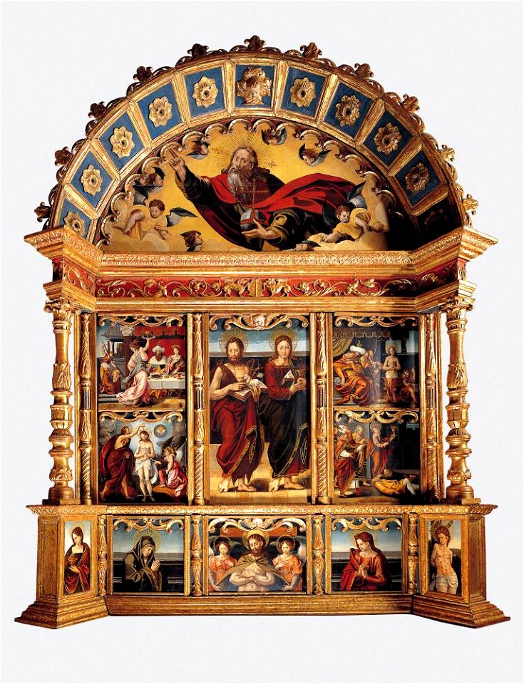 Martín Gómez the Elder, Valencian (Spanish), ca. 1500-1562 - Altarpiece of the Two Saint Johns (eleven panels) - A12 - Hispanic Society of America