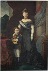 María Cristina de Habsburgo con su hijo, el rey Alfonso XIII (Museo del Prado)