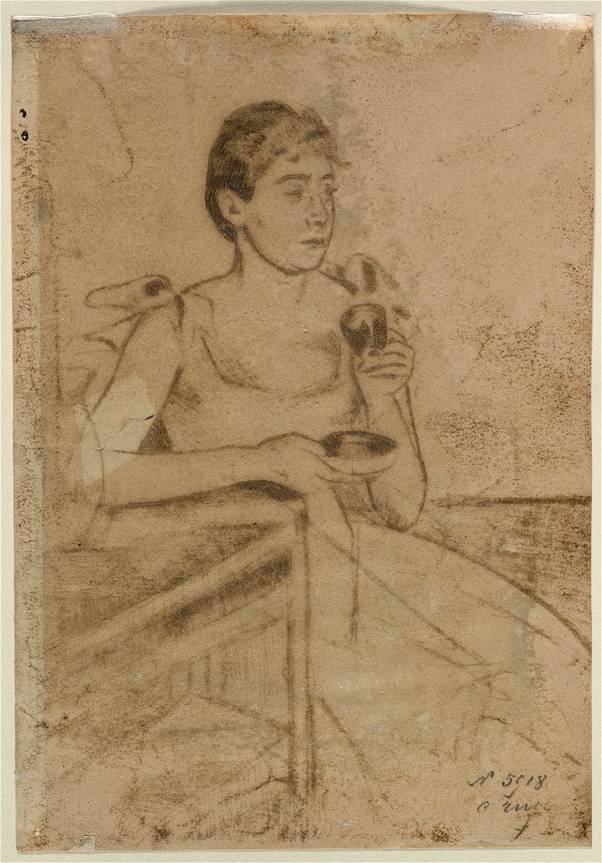 Mary Cassatt (American, 1844-1926) - After-Dinner Coffee (verso) - 2009.137.b - Cleveland Museum of Art