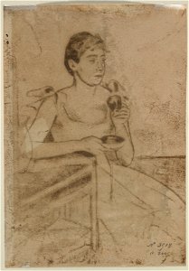 Mary Cassatt (American, 1844-1926) - After-Dinner Coffee (verso) - 2009.137.b - Cleveland Museum of Art