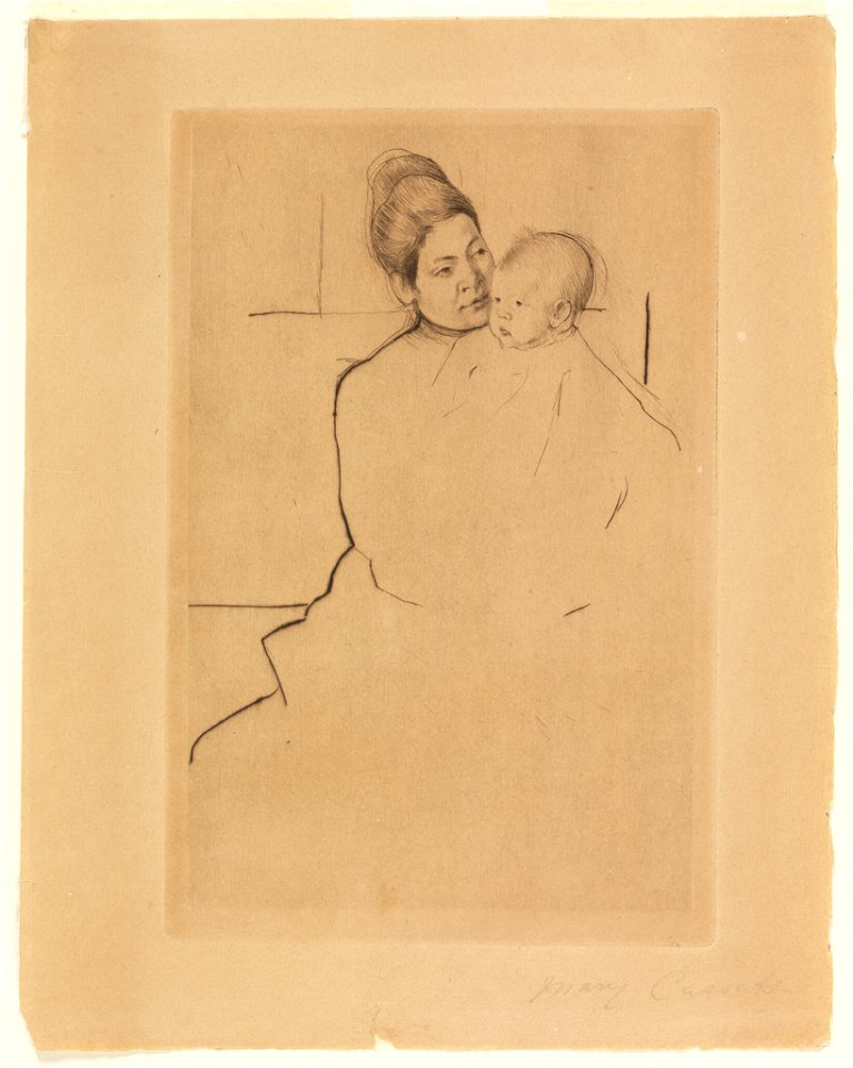 Mary Cassatt - Gardner (Cassatt) Held by his Mother - C-HM 1898-6-29