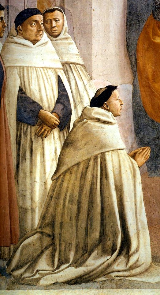 Masaccio - Raising of the Son of Theophilus and St Peter Enthroned (detail) - WGA14192