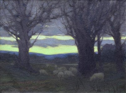 Mary Augusta Hiester Reid - Landscape with Sheep - 1927.1786.1 - Reading Public Museum