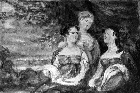 Mary Gardiner, Harriet Gardiner and Louisa Gardiner; Daughters of Colonel Thomas Gardiner by Sir George Hayter. Free illustration for personal and commercial use.