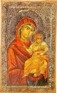 Mary with Christ, mid XIV Century, St Mary Perivleptos Church, Ohrid Icon Gallery