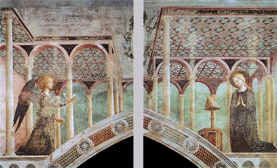 Masolino, annunciazione, san clemente roma