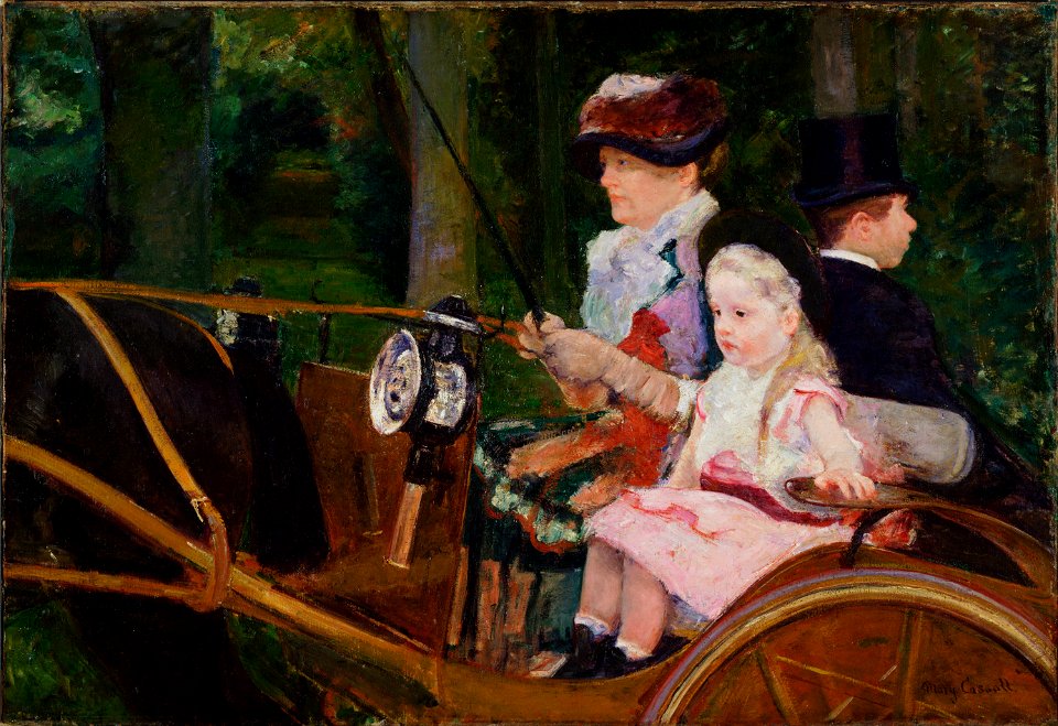 Mary Stevenson Cassatt, American - A Woman and a Girl Driving - Google Art Project