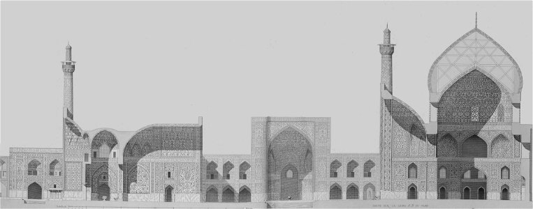 Masjid Shah, Facade by Pascal Coste
