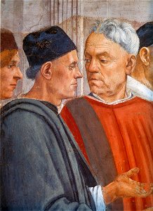 Masaccio. Raising of the Son of Teophilus and St. Peter Enthroned. Detail2