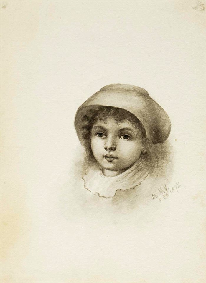Mary Vaux Walcott - Untitled (Head of a Child with Hat) - 1970.355.758 - Smithsonian American Art Museum