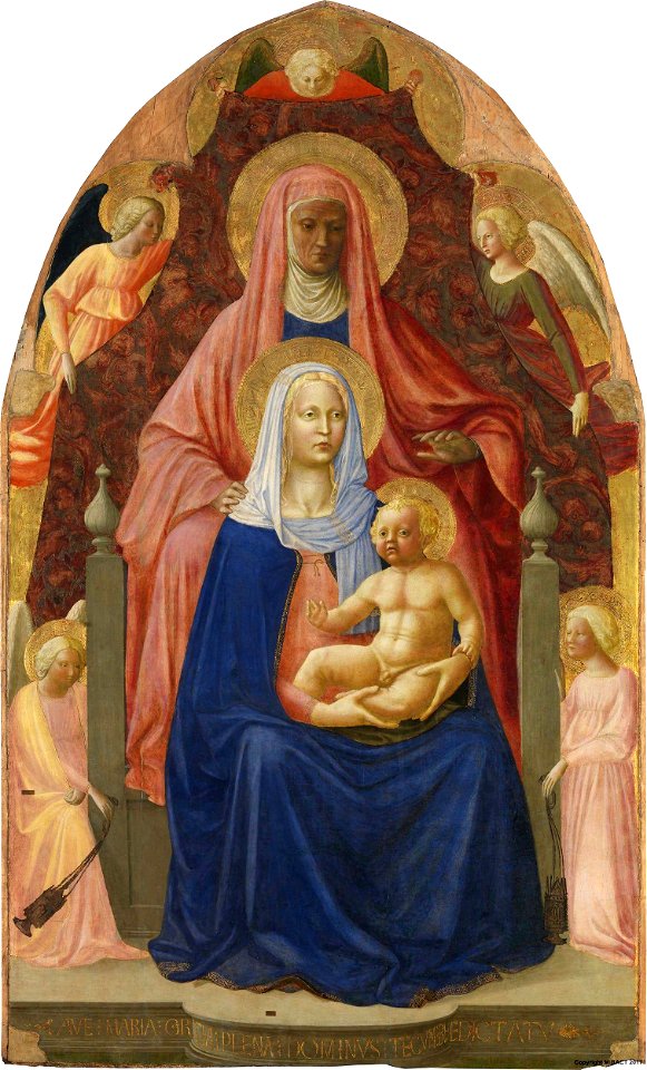 Masaccio. The Madonna and Child with st. Anna. ca. 1424. Uffizi, Florence