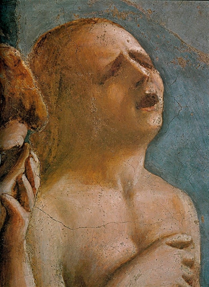 Masaccio. Head of Eve. Expulsion from the Garden of Eden. Brancacci Chapel