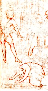 Masolino, Cristo Portacroce, Empoli, La decapitazione di Cosroe, Particolare. Cappella di S. Elena