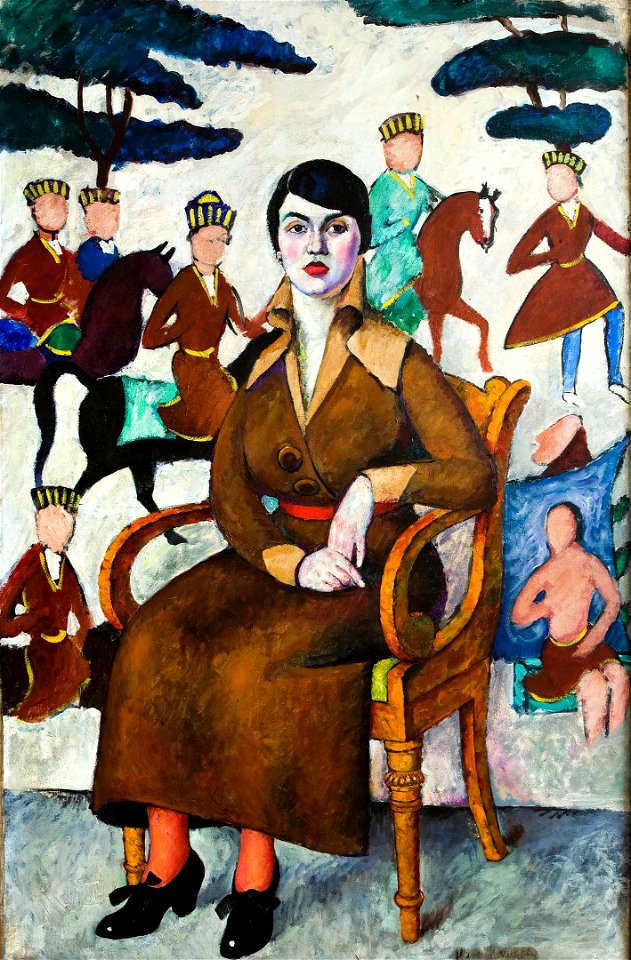 Mashkov Portrait-of-a-lady-in-a-chair-1915