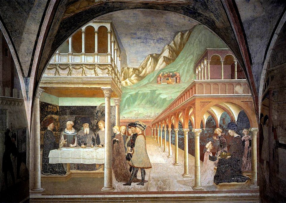 Masolino, banchetto di erode, castiglione olona