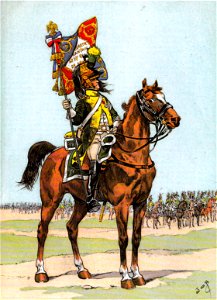 Maréchal des logis-chef porte-aigle du 19e régiment de dragons, 1805. Free illustration for personal and commercial use.