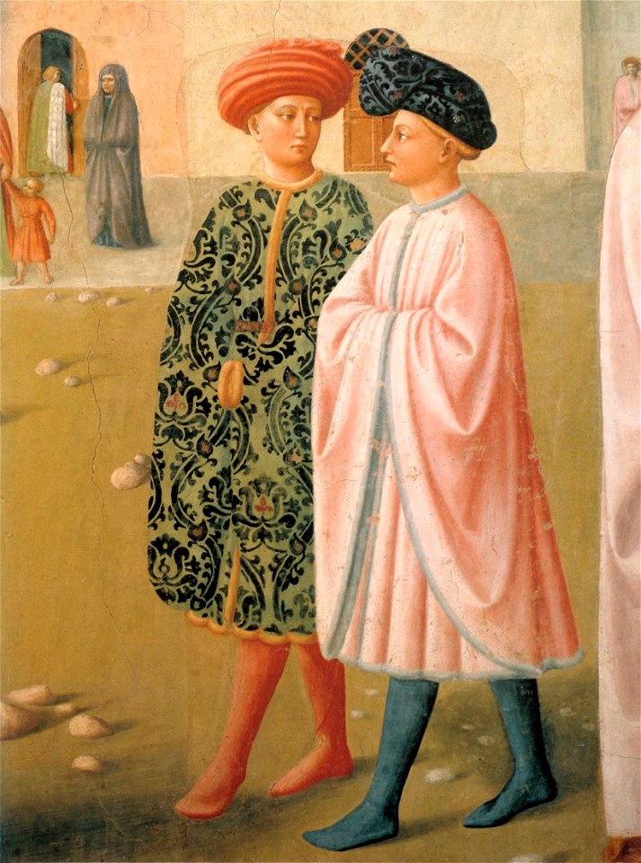 Masolino, resurrezione di tabita, dettaglio