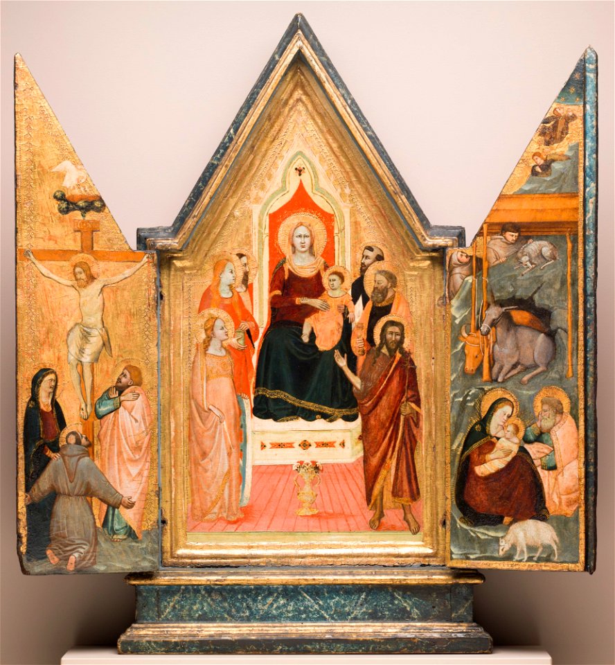 Maso di Banco - Virgin Enthroned with Saints, Nativity and Crucifixion - 25.41 - Detroit Institute of Arts