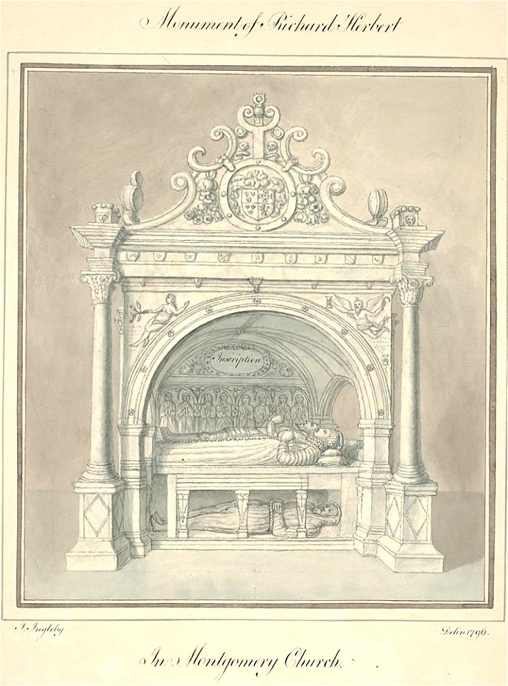 Monument of Richard Herbert in Montgomery Church, 1796