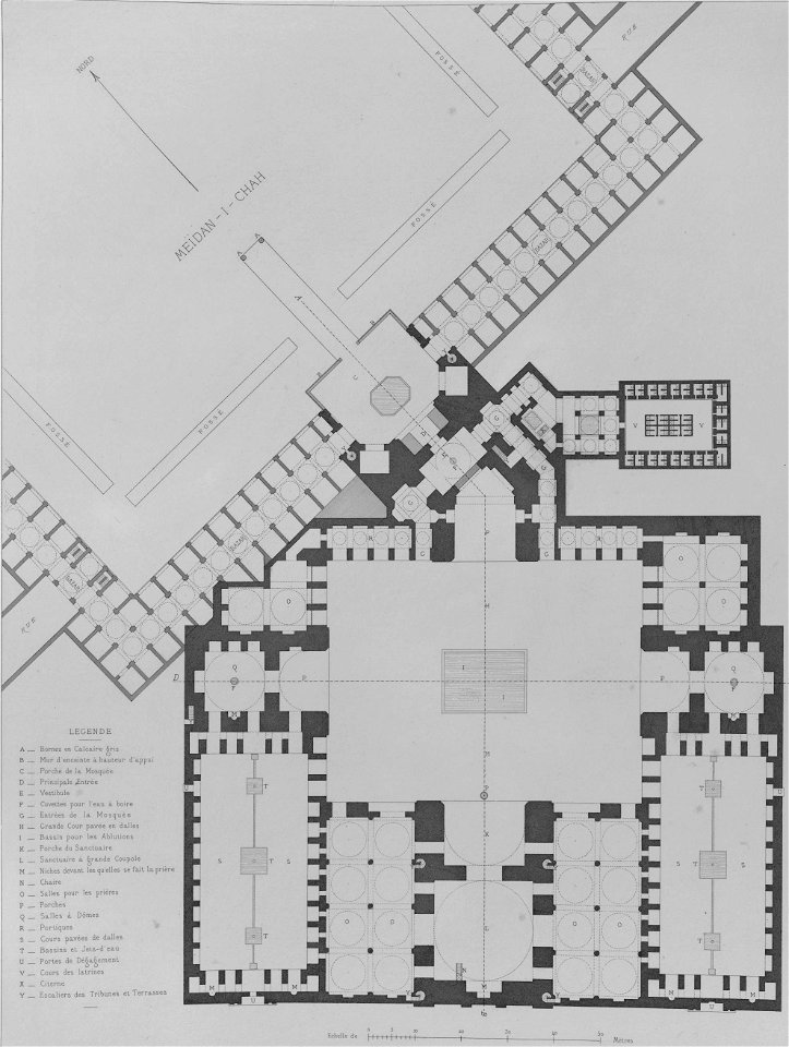 Masjid Shah, General Plan by Pascal Coste