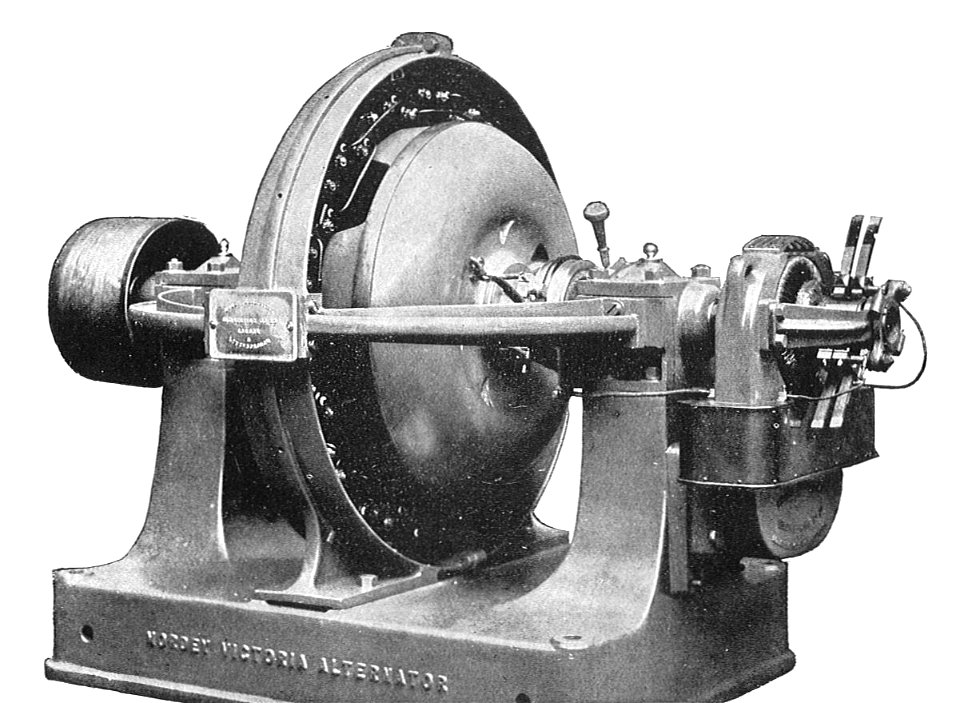 Mordey's single-bobbin alternator (Rankin Kennedy, Electrical Installations, Vol III, 1903)