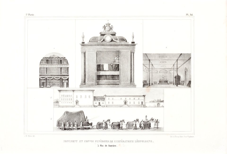 Monument et convoi funèbres de l´Impératrice Léopoldine à Rio de Janeiro, da Coleção Brasiliana Iconográfica