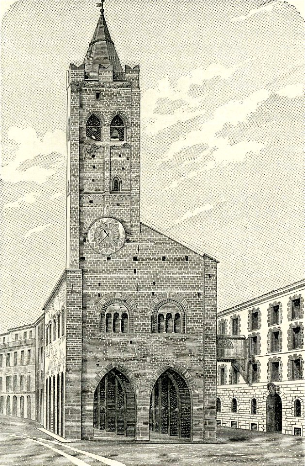 Monza l’Arengario xilografia