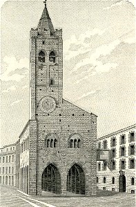 Monza l’Arengario xilografia