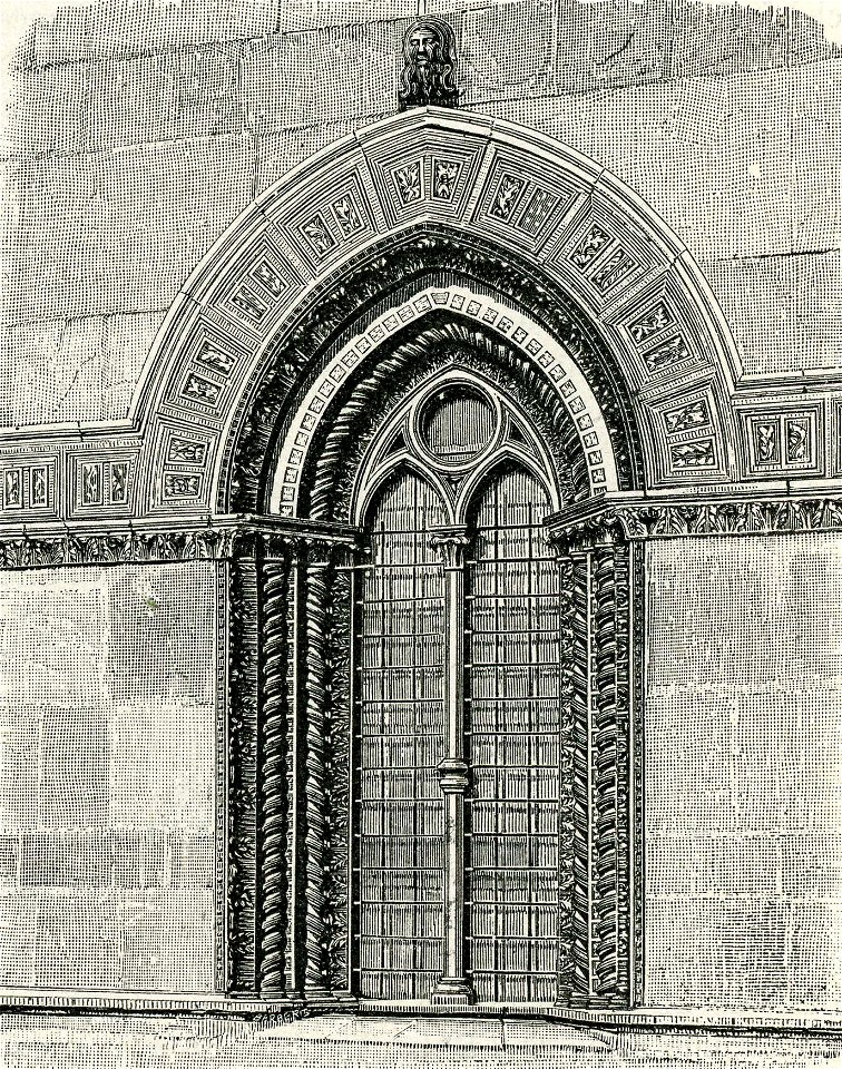 Monza Duomo finestra col ritratto di Matteo da Campione