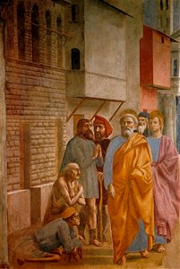 Masaccio. St. Peter Healing the Sick with His Shadow