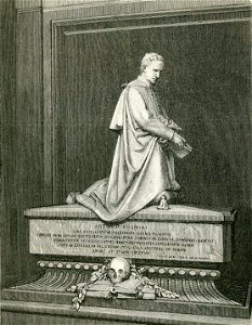 Monumento al filosofo Antonio Rosmini a Stresa, (xilografia di Barberis)