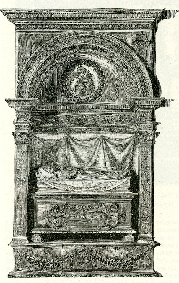 Monumento a Barbara Manfredi xilografia