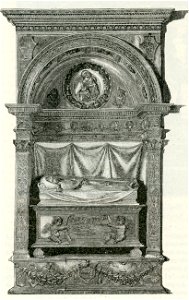 Monumento a Barbara Manfredi xilografia